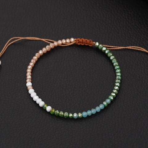Handgefertigtes Facettiertes Glasperlenarmband Böhmisches Gradient Geflochtenes Seil Verstellbares Armband Vintage Schmuck Für Herren Damen