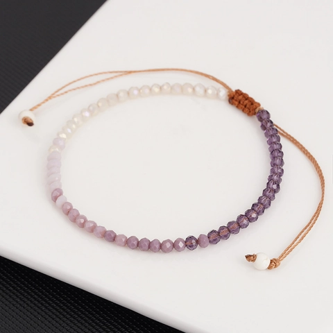 Handgefertigtes Facettiertes Glasperlenarmband Böhmisches Gradient Geflochtenes Seil Verstellbares Armband Vintage Schmuck Für Herren Damen