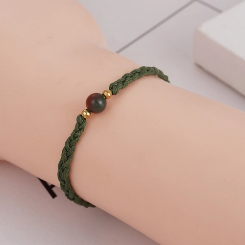 Handgefertigtes Geflochtenes Naturstein Armband Für Damen Herren Verstellbar Türkis Hämatit Wachsschnur Einfacher Schmuck