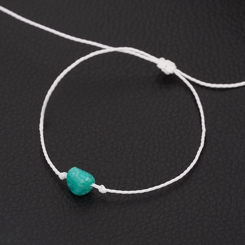Bracelet en Cordon Ciré Tissé à la Main Pierre Naturelle Pour Femmes Hommes Ajustable Bijoux Gemme Style Bohème Cadeau
