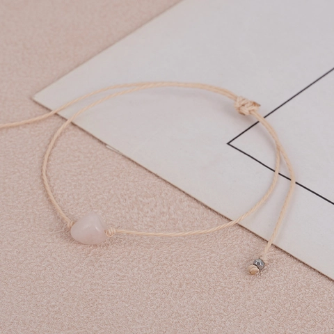 Bracelet en Cordon Ciré Tissé à la Main Pierre Naturelle Pour Femmes Hommes Ajustable Bijoux Gemme Style Bohème Cadeau