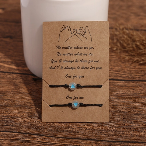 Leuchtendes Herz Handgemacht Gewebt Kordel Armbänder Mit Pinky Swear Karte Für Paare Beste Freunde Verstellbar Freundschaft Schmuck Geschenk