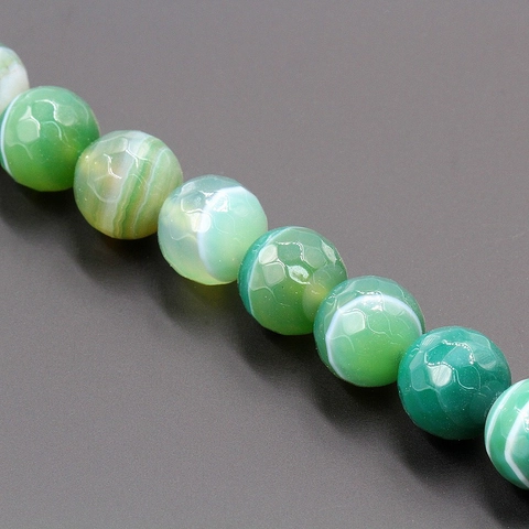 Perline Sfaccettate in Pietra Naturale Agata a Strisce Perline Rotonde Sfaccettate per la Creazione di Gioielli Fai-da-te Bracciali Artigianato