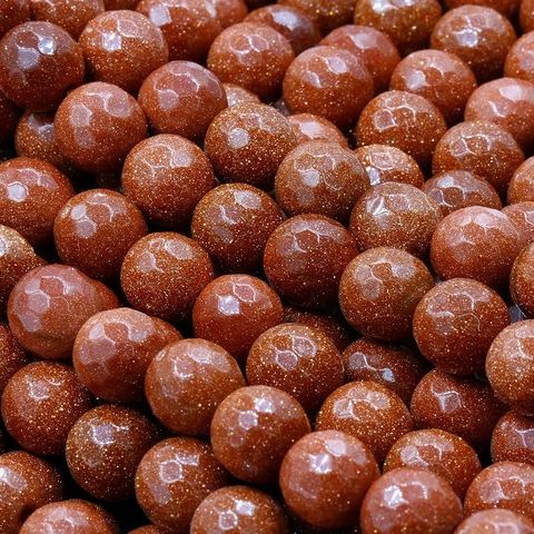 Facettierte Achat Goldsand Rundperlen Für DIY Schmuckherstellung Naturstein Zwischenperlen Strang 4mm 6mm 8mm 10mm Zubehör
