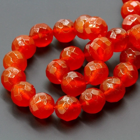 Natural Faceted Red Agate Beads For DIY Jewelry Making Semi Finished Loose Stone Beads For Necklaces Bracelets Crafts