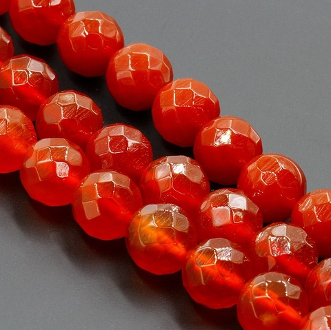 Natural Faceted Red Agate Beads For DIY Jewelry Making Semi Finished Loose Stone Beads For Necklaces Bracelets Crafts