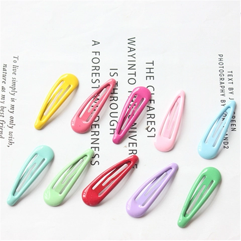 Cute Star Flower Water Drop Hair Clips For Girls Candy Color BB Clips Mini Hair Claw Lacquer Kids Sweet Hair Accessories