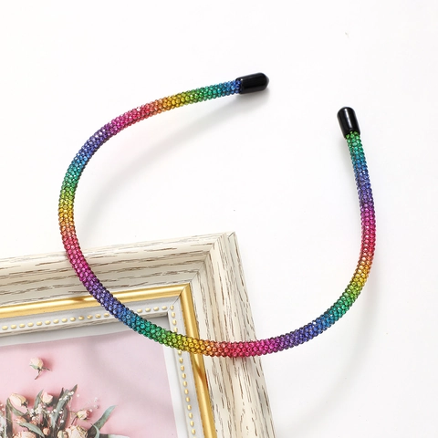 Cerchietto Sottile in Strass Minimalista di Lusso per Donna Fascia per Capelli in Cristallo Sfumato Elegante Accessorio per Capelli per Festa