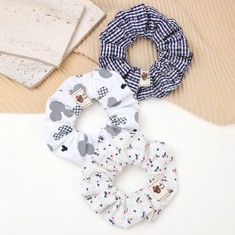Scrunchies in Tessuto Vintage a Fiori e Quadri per Donna Ragazze Elastici per Capelli Fatti a Mano Porta Coda di Cavallo Accessori