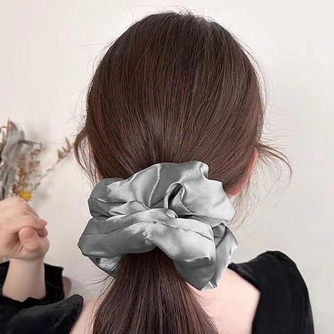 Coletero de Satén Acolchado de Gran Tamaño Lazo para el Cabello Grande de Color Sólido para Mujer Accesorios para el Cabello Diarios
