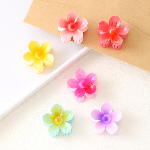 Elegante Frangipani Blume Haarkralle Kunststoff Harz Verlauf Floral Haarklammer Für Damen Urlaub Strand Styling Zubehör