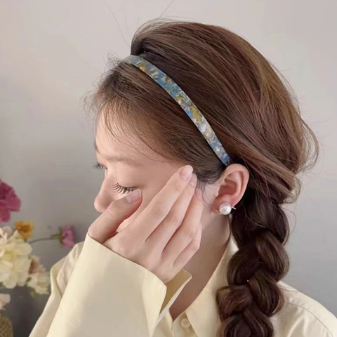 Cerchietto Antiscivolo in Acetato Retrò per Donna Design per Occhiali Motivo Tartarugato Marmorizzato Fascia per Capelli