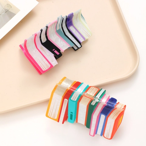 Creative Book Stack Hair Claw Clip Colorful Dopamine Style Acrylic Large Hair Clamp Accessories For Women Korean Design