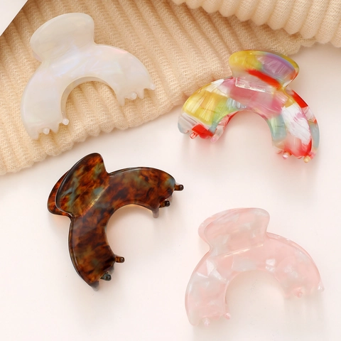 Pinzas para el Pelo de Acetato Elegante Patrón de Mármol Carey Pequeñas Pinzas de Cabello Accesorios para el Cabello de Moda para Mujer Estilo Diario