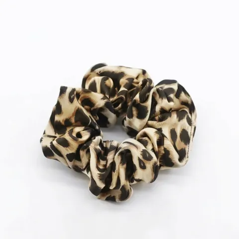 Vintage Leopardenmuster Haargummi Satin Stoff Hohe Elastizität Große Haarbänder Für Damen Täglich Party Haarschmuck
