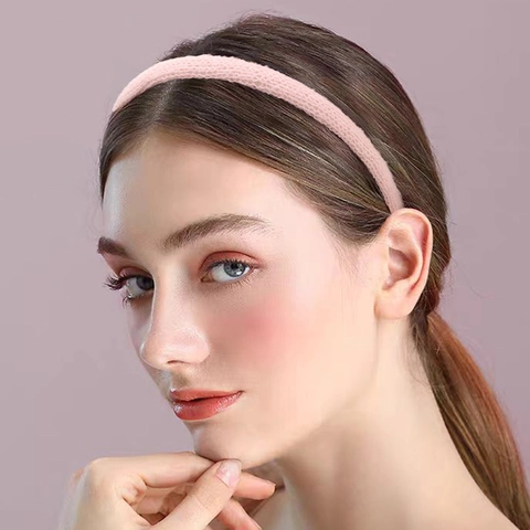 Diadema de Punto Hecha a Mano para Mujer Dulce Color Sólido Hilo de Lana Accesorio para el Cabello Otoño Invierno Cálido