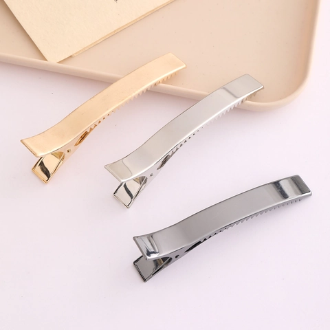 Pinza para el Cabello de Pico de Pato de Metal Minimalista para Mujer Pinza de Cocodrilo Larga Geométrica Accesorio de Peinado Grande Galvanizado