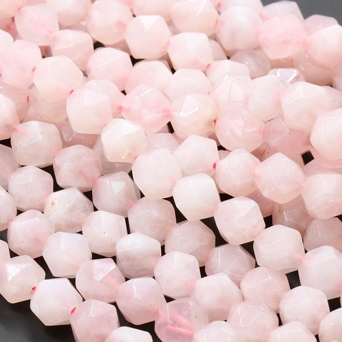 Facettierte Rosa Rosenquarz Lose Perlen Natursteinperlen Für Schmuckherstellung DIY Handgefertigte Halskette Armband Zubehör
