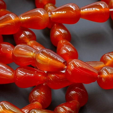 Natural Red Agate Waterdrop Loose Beads For DIY Jewelry Making Polished Gemstone Stone Strand For Necklace Bracelet Accessory