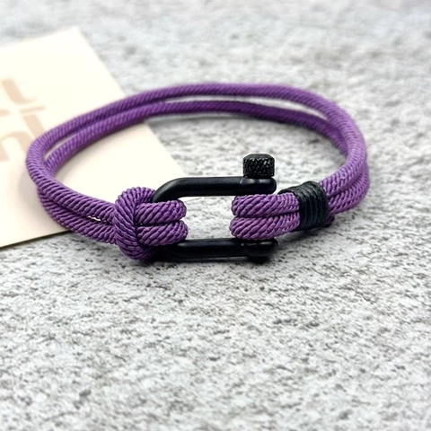 Bracelet en Corde Tressée Nautique Avec Boucle en U en Alliage Acier Inoxydable Minimaliste Corde à Main de Plage Bijoux Homme Femme