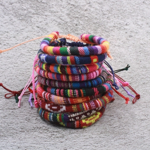 Boho Handgefertigtes Geflochtenes Armband Mehrfarbig Ethnisch Wachskordel Verstellbares Freundschaftsarmband Damen Herren Schmuck