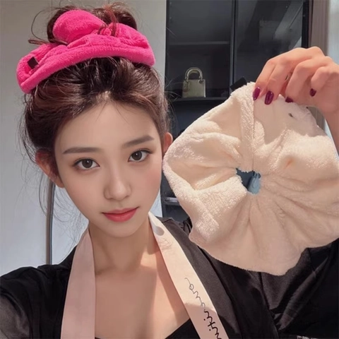 Oversized Pluche Scrunchie Dikke Handdoek Haarelastiek Dames Eenvoudig Pluizig Ring Voor Herfst Winter Knot Haaraccessoires