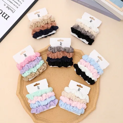 Chouchous Gros Intestin Automne Hiver Tissu Éponge Doux Élastiques à Cheveux Corde Cheveux Peluche Élastique Accessoires Cheveux Rétro Femme