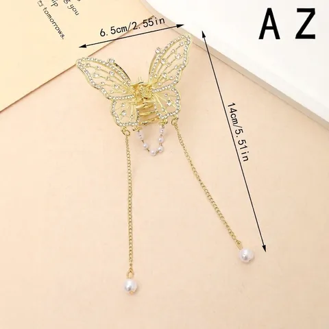 Molletta per Capelli a Farfalla Con Nappa Lunga Perla Artificial Lega Strass Fiore Accessori per Capelli Per Matrimonio Festa Donna