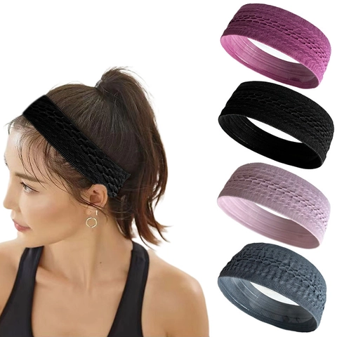 Hochelastisches Sport Stirnband Schweißabsorbierend Atmungsaktiv Polyester Strick Haarband Für Herren Damen Laufen Yoga