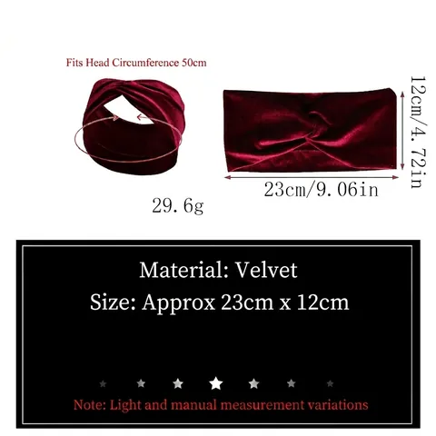 Vintage Velvet Twist Knot Headband For Women Solid Color Elastic Wide Fabric Hair Band Retro Makeup Headwrap Accessory