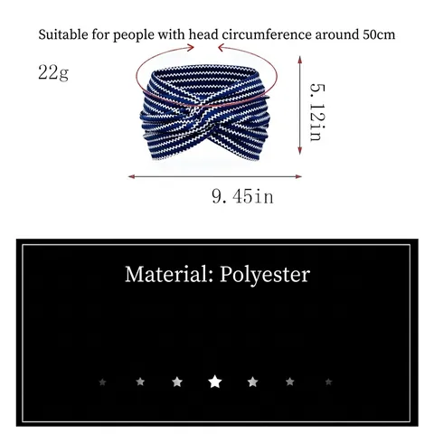 Bohemian Twist Stirnband Elastisches Polyester Wellen Zickzack Muster Breiter Turban Haarreif Für Sport Laufen Yoga Damen Haarschmuck