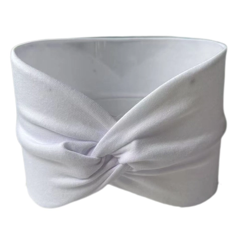 Women Twist Knot Wide Hairband Elastic Polyester Knit Headband Solid Color Sport Yoga Makeup Hair Accessories Vintage Style