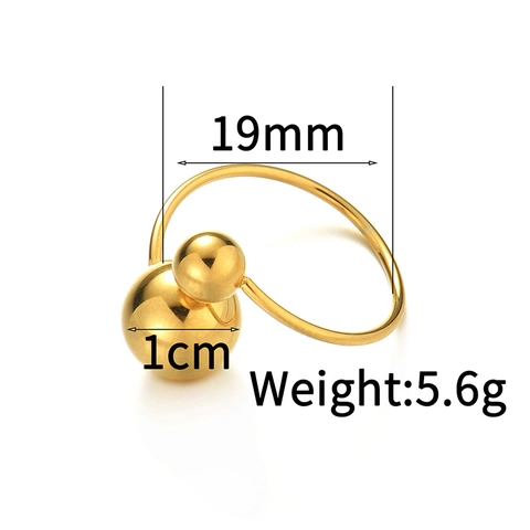 Anello Aperto a Doppia Sfera in Acciaio Inossidabile Minimalista per Donna Anello da Dito con Perline Rotonde Geometriche di Lusso Leggero