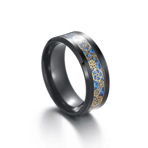 Steampunk Mechanical Gear Ring Stainless Steel Industrial Style Men Jewelry Vintage Punk Band For Daily Banquet Decoration