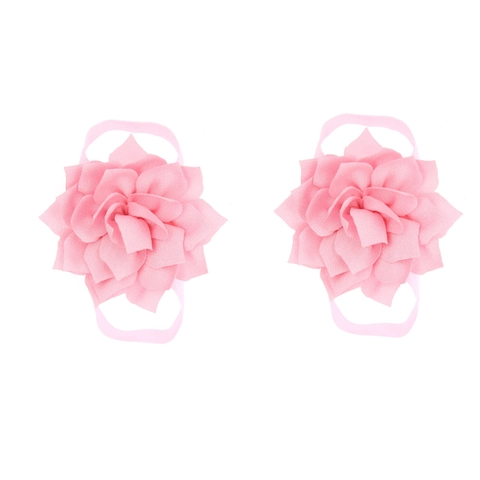 Newborn Infant Barefoot Sandals Fabric Petal Flower Foot Jewelry For Baby Girls Photography Props Handmade Foot Flower Accessories