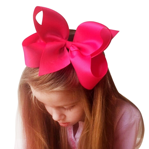 Large Grosgrain Ribbon Bow Hair Clip For Kids Girls Baby Big Oversized Handmade Duckbill Clip Solid Color Hair Accessory