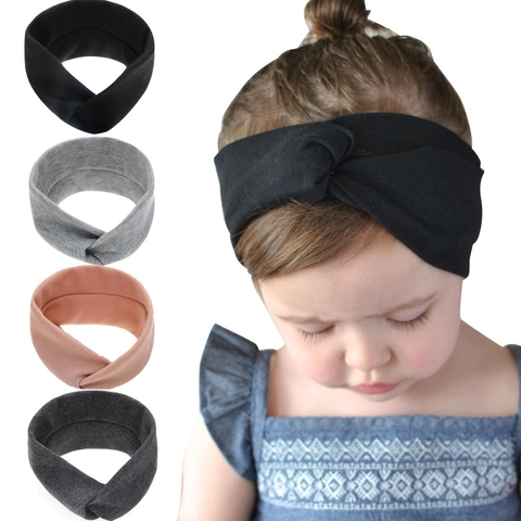 Fascia per Capelli in Maglia a Coste per Neonati Elastica Morbida Con Nodo a Croce per Bambini Accessorio Fotografico