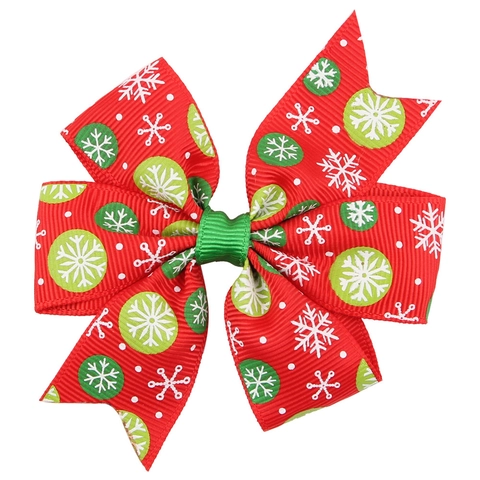 Fermagli per Capelli a Fiocco in Nastro Grosgrain di Natale per Bambini Motivo Pupazzo di Neve Albero Accessori per Capelli Festivi