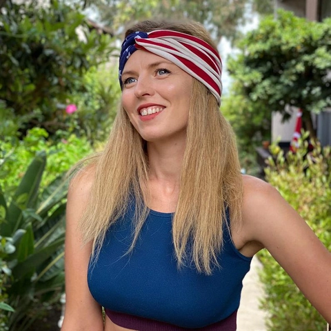 USA Flag Stars Stripes Printed Twisted Knot Headband Set For Women Kids Baby Independence Day Patriotic Bunny Ear Bow Hair Accessories