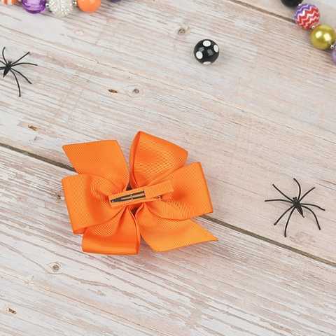 Bandeau à Nœud Halloween pour Enfants Ruban Gros-Grain Double Couche Citrouille Bonbon Maïs Barrette Cheveux Bébé Ornements