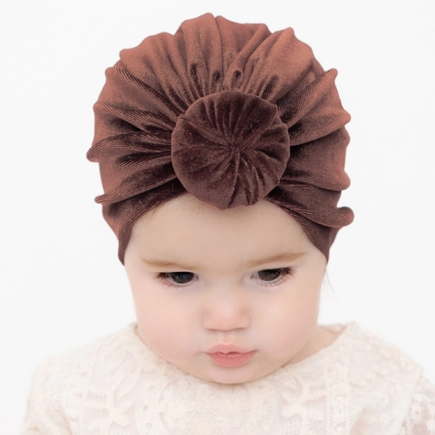 Baby Donut Knot Turban Hat Soft Velvet Polyester Toddler Newborn Pleated Beanie Cap Warm Leopard Print Headwrap Accessories