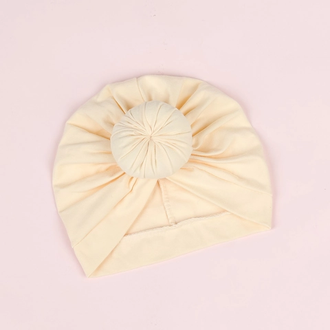 Gorro Turbante de Algodón para Recién Nacido Bebé Suave Nudo de Dona Gorro Color Sólido Rayado Lunares para Niños