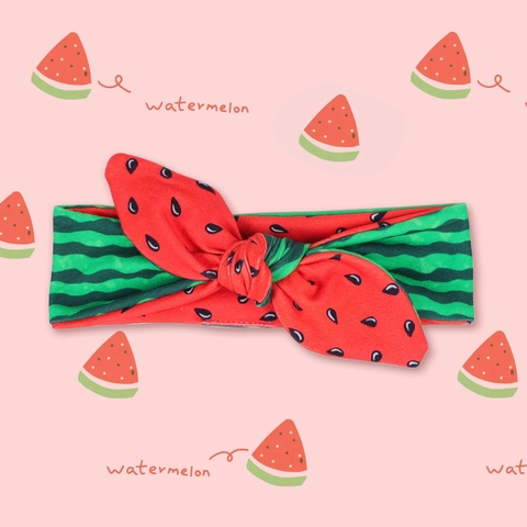 Baby Elastic Hairband Watermelon Pattern Bow Rabbit Ears Headband Soft Fabric Summer Infant Toddler Hair Accessories