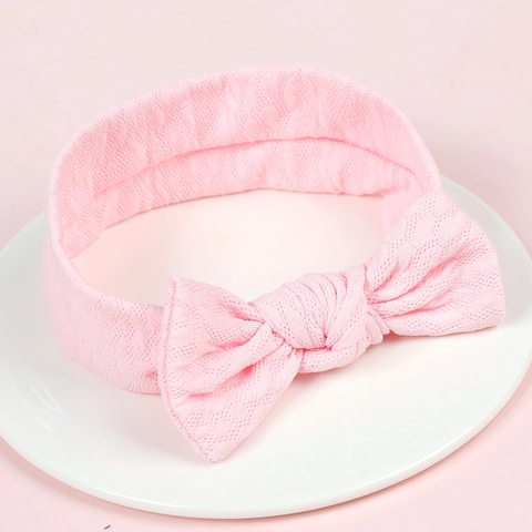 Diadema con Lazo para Bebé Elástica Suave Banda para el Cabello de Punto de Color Sólido para Recién Nacido Accesorios para el Cabello
