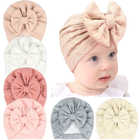 Baby Turban Hut Große Schleife Polyester Strukturierte Strick Soft Warm Headwrap Für Kleinkinder Mädchen Alltag Foto Requisite