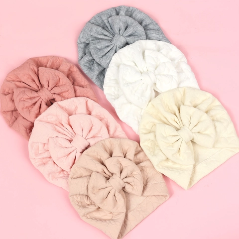Baby Turban Hut Große Schleife Polyester Strukturierte Strick Soft Warm Headwrap Für Kleinkinder Mädchen Alltag Foto Requisite
