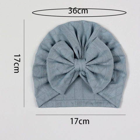 Cappello Turbante Neonato Grande Fiocco Geometrico Strutturato Fascia Per Capelli Neonati Traspirante Morbido Stretch Beanie