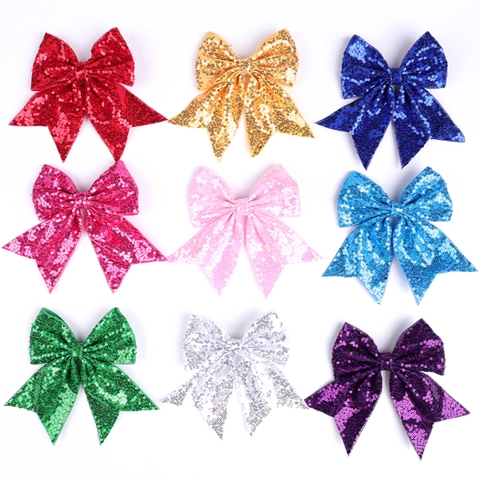 Große Pailletten Schleife Haarklammer Für Mädchen Performance Glänzende Polyester Haarnadel Kinder Party Haarschmuck Bunte Pailletten Schwalbenschwanz Haarklip