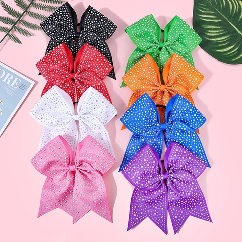 Coleteros para Niñas Con Lazo Grande de Strass Cinta de Grosgrain Lazos para Animadoras Niñas Fiesta Moda Accesorios Cabello