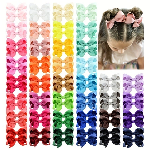 Kids Grosgrain Ribbon Bow Hair Clips Cute Handmade Bowknot Hair Accessories For Girls Daily Hair Styling Hairpins Gift